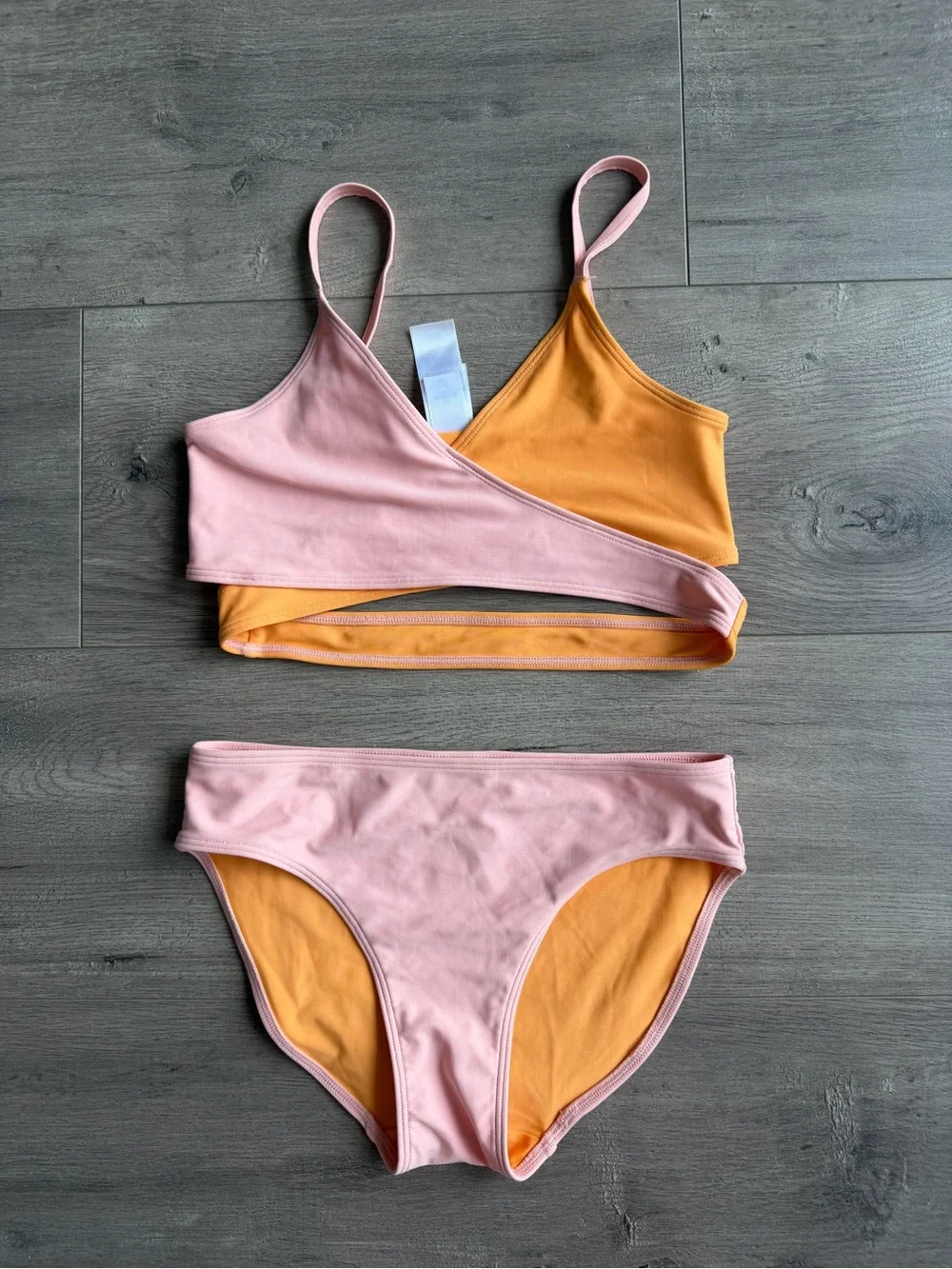 T&B Girls swimsuit - size 10 - orange/pink